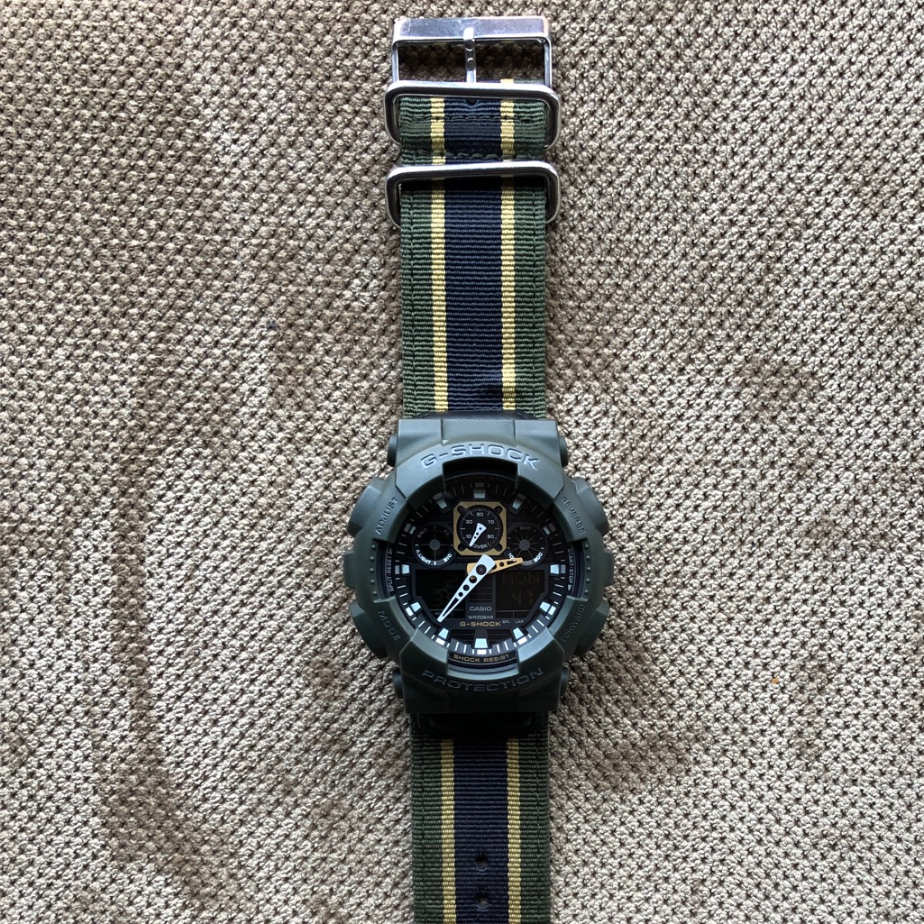 Casio GShock X Military Ga100mc3a GreenYellow